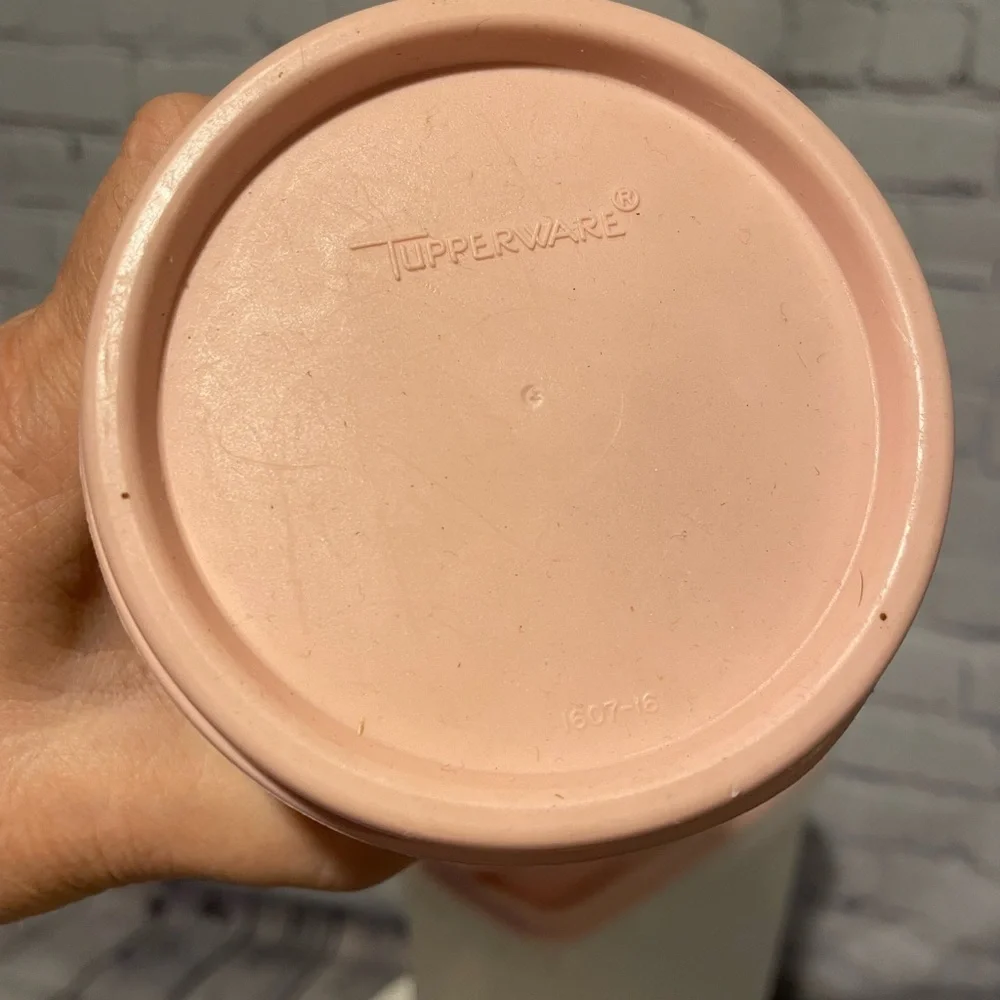 Vintage Tupperware Pink and White Storage Set